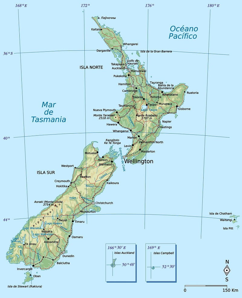 nueva zelanda mapa logo ART 242: VIAJANDO: EL TIEMPO EN TU DESTINO NUEVA ZELANDA